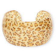 Bracelets jonc en r&eacute;sine avec imprim&eacute; l&eacute;opard Multicolore marron