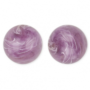 Perles acryliques 20 mm rond Violet-marron-marbr&eacute;