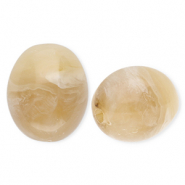 Perles acryliques ovale Marron beige-marbr&eacute;