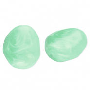 Perles acryliques en forme d'&oelig;uf Vert menthe-marbr&eacute;