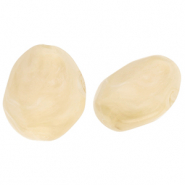 Perles acryliques en forme d'&oelig;uf Marron beige-marbr&eacute;