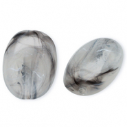 Perles acryliques ovale Gris-marbr&eacute;