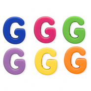 Perles acryliques alphabet lettre G Multicolore