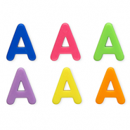 Perles acryliques alphabet lettre A Multicolore