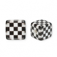 Perles acryliques carr&eacute; avec cubes Noir-blanc