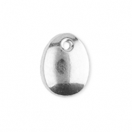 Breloques en acier Inox ovale Argent&eacute;