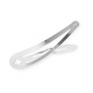 Appr&ecirc;ts en m&eacute;tal barrette &agrave; cheveux clic-clac avec anneau Argent&eacute;