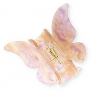 Accessoires pour cheveux pince &agrave; cheveux papillon avec anneaux Beige-mauve marbr&eacute;