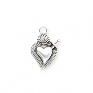 Breloques en m&eacute;tal DQ&reg; coeur Argent&eacute; antique (sans nickel)