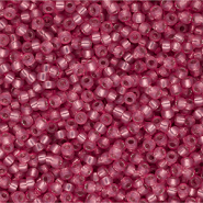 Perles de rocailles Miyuki 11/0 Silverlined Alabaster Dyed Dark Rose 11-646