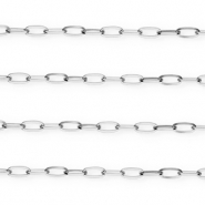 Colliers en acier Inox cha&icirc;ne maille Argent&eacute;