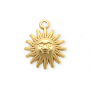 Breloques en acier Inox soleil Dor&eacute;