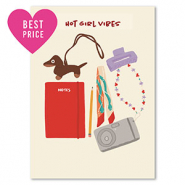 BY31&reg; Cartes &agrave; bijoux "Hot girl vibes" Blanc cass&eacute;-rouge-lilas-marron
