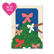 Cartes &agrave; bijoux sapin de No&euml;l Vert-bleu-rose