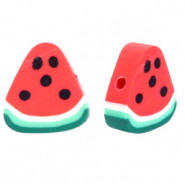 Perles en polym&egrave;re past&egrave;que Rouge-vert