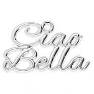 Breloques en m&eacute;tal "Ciao Bella" Argent&eacute;
