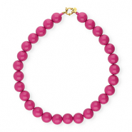 BY31&reg; Colliers en perles acryliques 16mm brillant Rose violet 17-2624 TCX-dor&eacute;