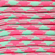 Paracorde tendance 6.5 mm Rose hot-vert menthe