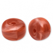 Perles acryliques disque Rouge rouille-marbr&eacute;