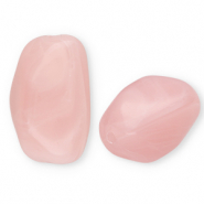 Perles acryliques rectangle Rose clair-marbr&eacute;