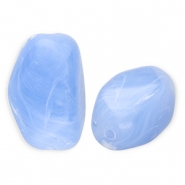 Perles acryliques rectangle Bleu clair-marbr&eacute;