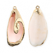 Pendentifs coquillage specials Blanc-dor&eacute;