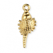 Breloques en acier Inox coquille Dor&eacute;