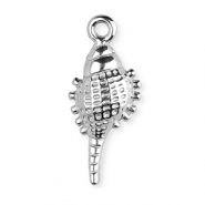 Breloques en acier Inox coquille Argent&eacute;