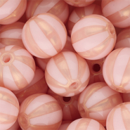 DQ&reg; Perles acryliques 16 mm avec ray&eacute;es Rose clair-rose p&ecirc;che
