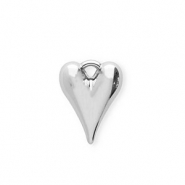 Pendentifs acryliques coeur Argent&eacute;