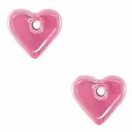 Perles en céramique DQ grecque coeur Rose magenta
