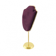 Pr&eacute;sentoir bijoux buste pour colliers Violet fonc&eacute;-dor&eacute;