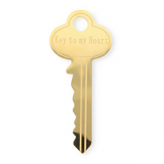 Broches accroche-regard en acier inox clé ''Key to my heart'' Doré