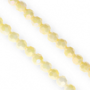 Perles &agrave; facettes rondes 6&nbsp;mm Jaune-AB coating