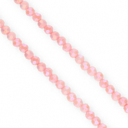 Perles &agrave; facettes rondes 4&nbsp;mm Rose dusty-AB coating
