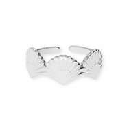 Bagues en acier Inox coquillages Argenté