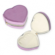 Bo&icirc;te &agrave; bijoux de voyage c&oelig;ur Violet