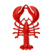 Breloques en m&eacute;tal homard Dor&eacute;-rouge fonc&eacute;