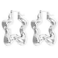 Boucles d'oreilles&nbsp;/&nbsp;cr&eacute;oles accroche-regard &eacute;toile avec tige en acier inoxydable Argent&eacute;