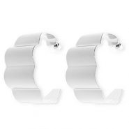 Boucles d'oreilles&nbsp;/&nbsp;puces accroche-regard avec tige en acier inoxydable Argent&eacute;