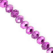Perles à facettes 12x9 mm disque Heishi Violet orchidée-pearl shine coating