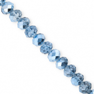 Perles à facettes 8x6 mm disque Heishi Bleu-pearl shine coating