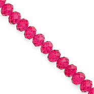 Perles à facettes 8x6 mm disque Heishi Rose cerise