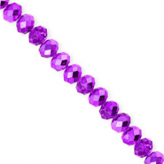 Perles à facettes 6x5 mm disque Heishi Violet foncé-pearl shine coating