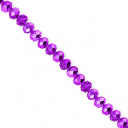 Perles à facettes 4x3 mm disque Heishi Violet foncé-pearl shine coating