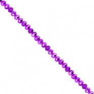 Perles à facettes 3x2 mm disque Heishi Violet foncé-pearl shine coating