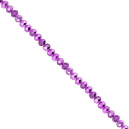 Perles à facettes 3x2 mm disque Heishi Violet-pearl shine coating