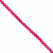 Perles à facettes 3x2 mm disque Heishi Rose cerise