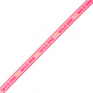 BY31® Ruban texte "Wild one" Rose-rouge-jaune