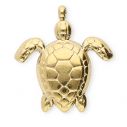 Breloques en acier Inox tortue Dor&eacute;
